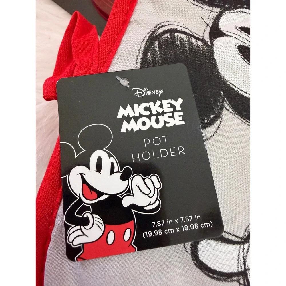 Disney Mickey Mouse Kitchen Set Pot Holder Mini Mitt Magnetic Bag Clips New